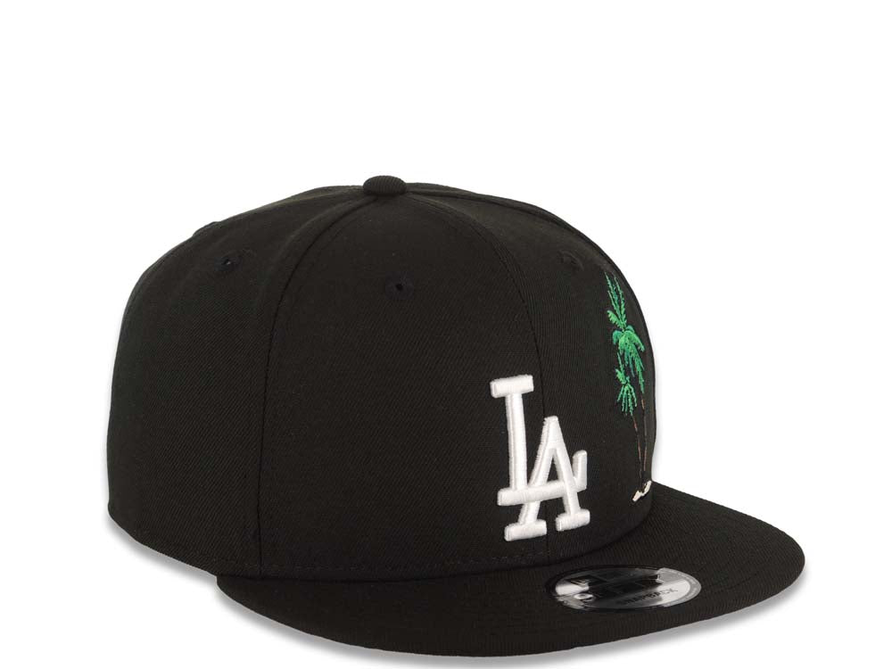 Los Angeles Dodgers New Era MLB 9FIFTY 950 Snapback Cap Hat Black Crown/Visor White Logo With Palm Gray UV