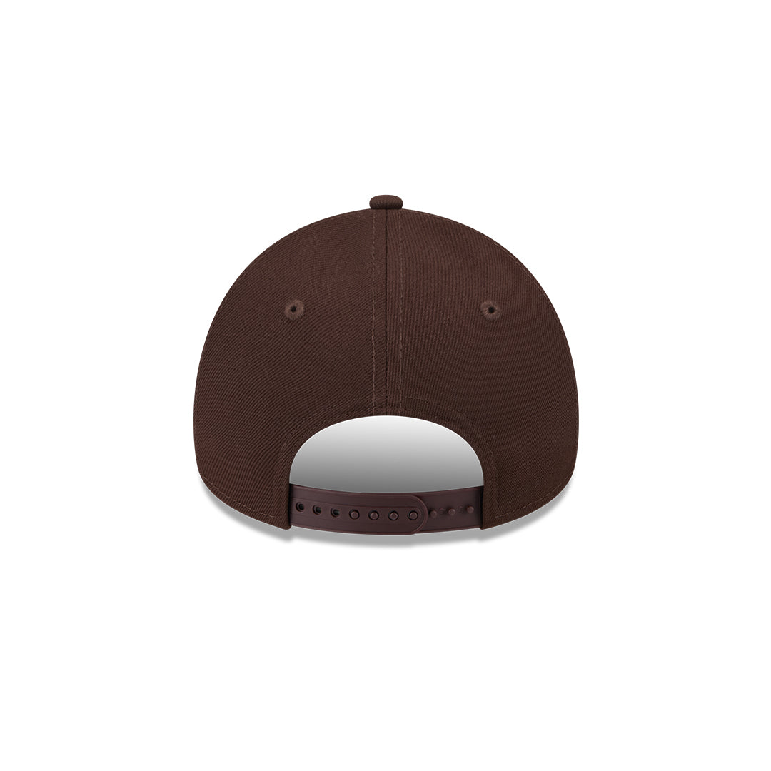 San Diego Padres New Era MLB 9FORTY 940 A-Frame Adjustable Snapback Cap Hat Brown Crown/Visor Yellow Logo