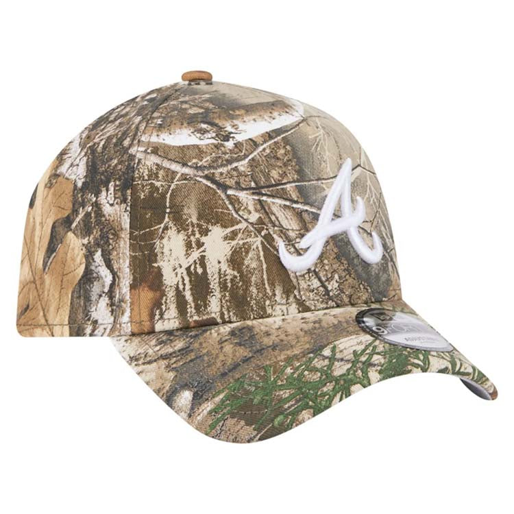 Atlanta Braves New Era MLB 9FORTY 940 A-Frame Adjustable Snapback Cap Hat Real Tree Camo Crown/Visor White Logo
