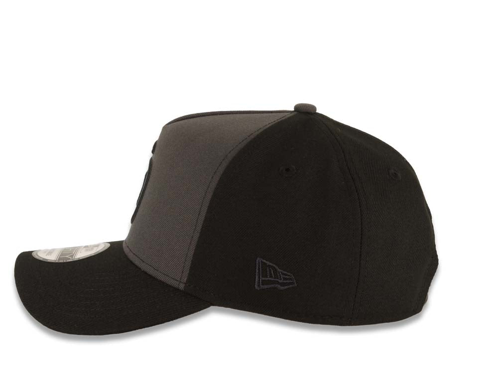 San Diego Padres New Era MLB 9FORTY 940 Adjustable A-Frame Cap Hat Dark Gray/Black Crown Black Visor Black Logo