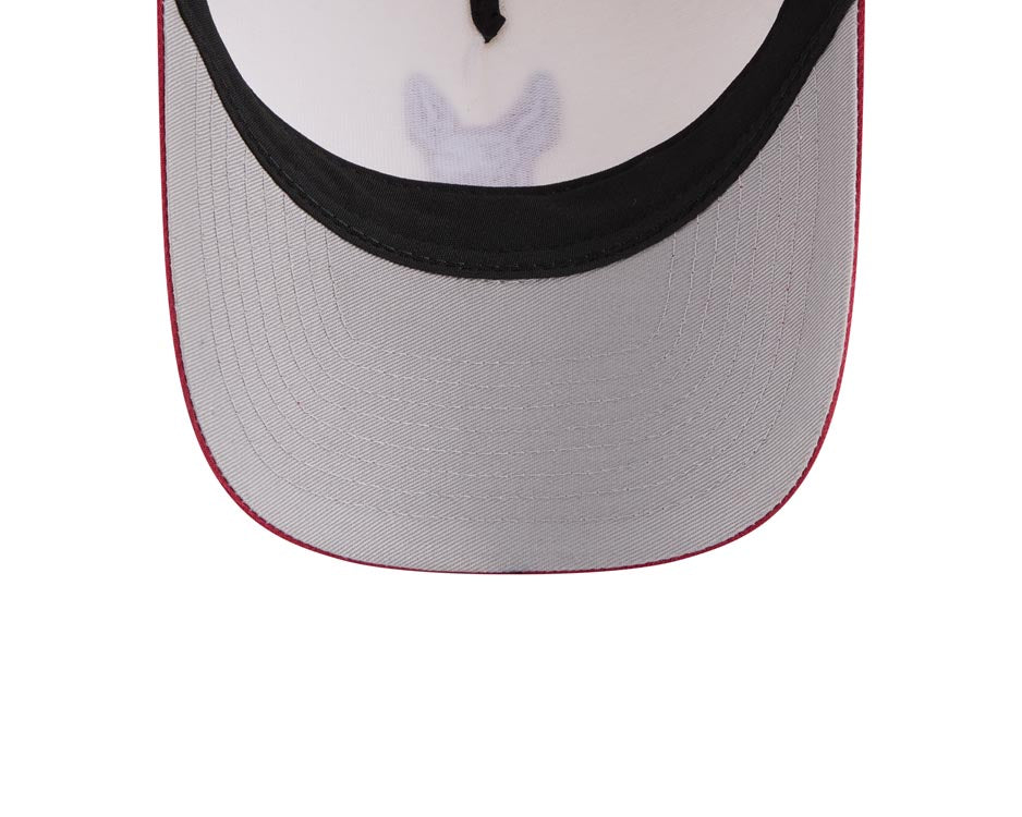 Xolos de Tijuana New Era Liga MX 9FORTY 940 Adjustable M-Crown Trucker/Mesh Cap Hat Chrome White/Gray Crown Maroon Visor Maroon/White Logo Gray UV