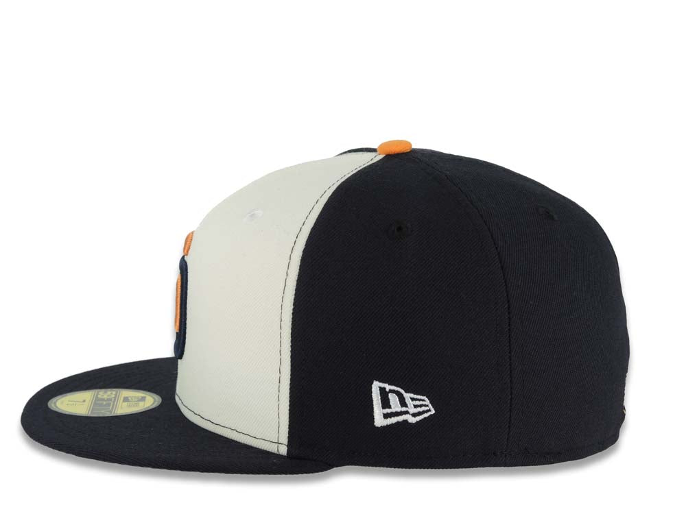 San Diego Padres New Era MLB 59FIFTY 5950 Fitted Cap Hat Cream/Navy Blue Crown Navy Blue Visor 2026 City Connect Logo 40th Anniversary Side Patch
