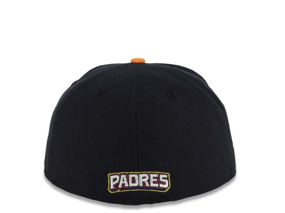 San Diego Padres New Era MLB 59FIFTY 5950 Fitted Cap Hat Cream/Navy Blue Crown Navy Blue Visor 2026 City Connect Logo 40th Anniversary Side Patch