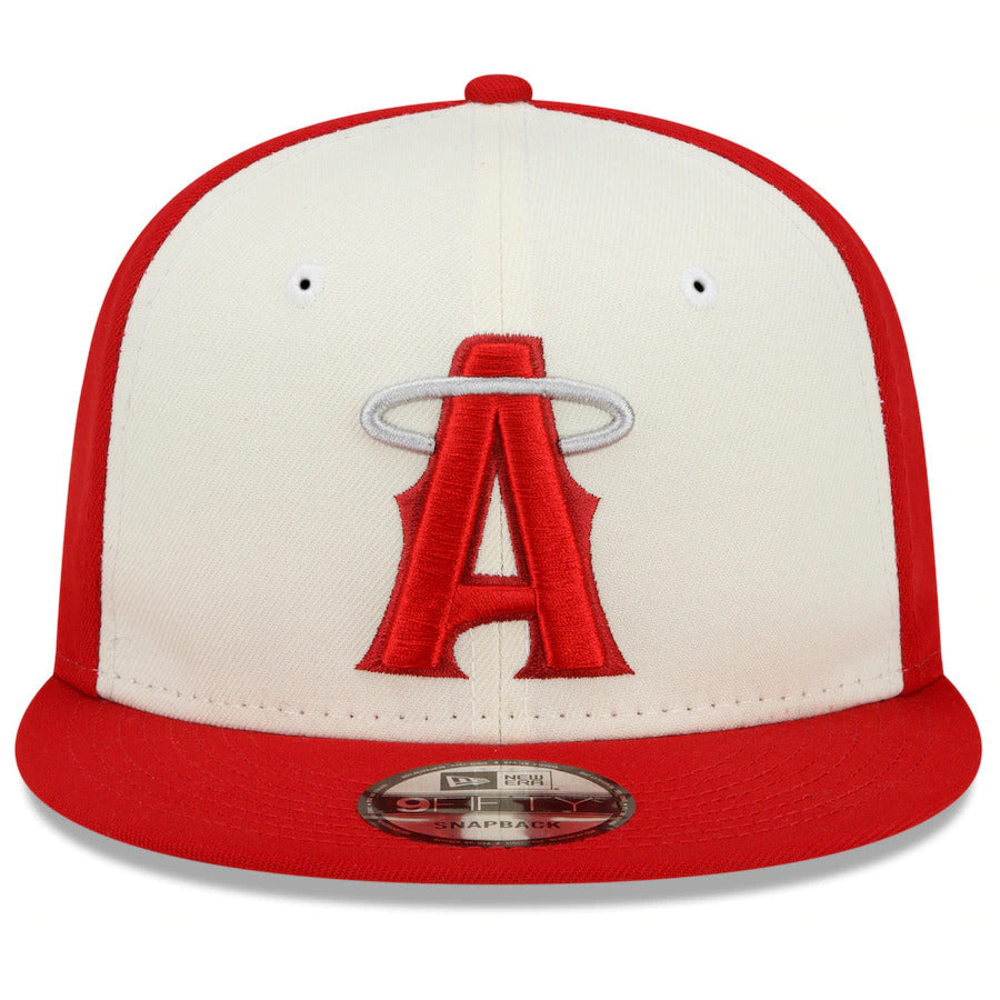 Los Angeles Anaheim Angels New Era MLB 9FIFTY 950 Snapback Cap Hat Off-White/Cream/Red Crown Red Visor Red/White Logo (2022 City Connect)