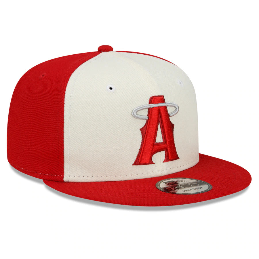 Los Angeles Anaheim Angels New Era MLB 9FIFTY 950 Snapback Cap Hat Off-White/Cream/Red Crown Red Visor Red/White Logo (2022 City Connect)
