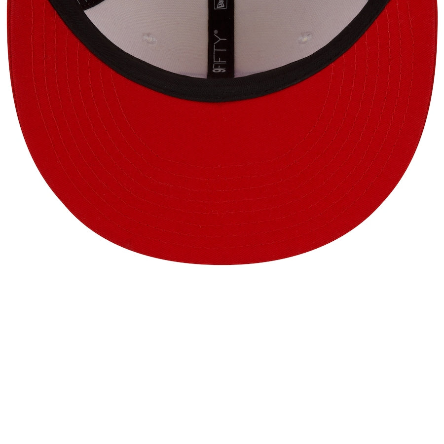 Los Angeles Anaheim Angels New Era MLB 9FIFTY 950 Snapback Cap Hat Off-White/Cream/Red Crown Red Visor Red/White Logo (2022 City Connect)