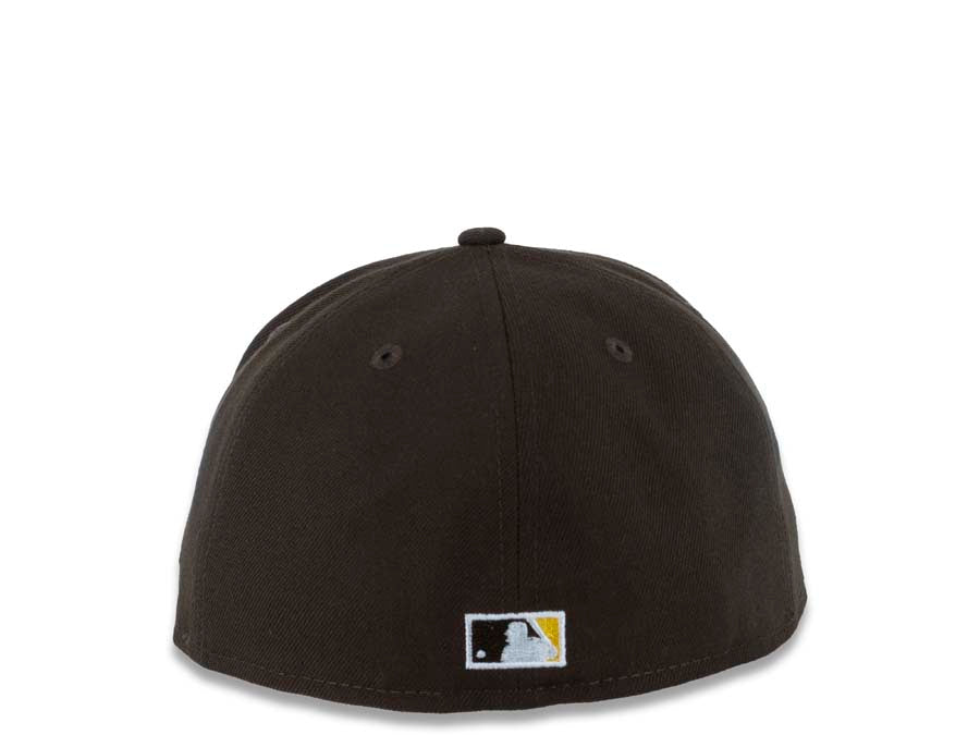 San Diego Padres New Era MLB 59FIFTY 5950 Fitted Cap Hat Yellow /Brown Crown Brown Visor Cardinal/Khaki Batting Friar Logo Green UV