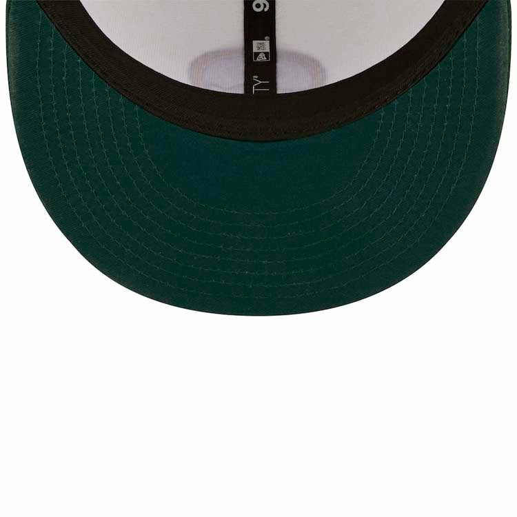 (City Connect) Colorado Rockies New Era MLB 9FIFTY 950 Snapback Cap Hat White/Dark Green Crown Dark Green Visor Purple/Sky Blue/Orange Logo