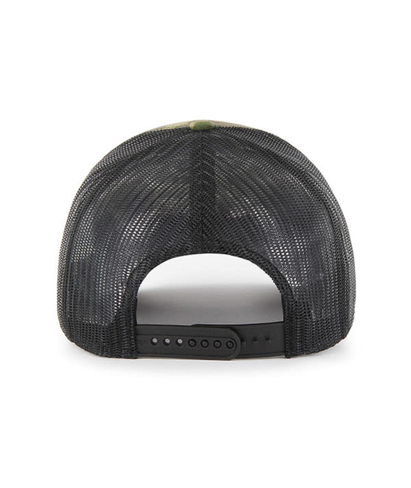 San Diego Padres '47 MLB Snapback Trucker Mesh Cap Hat Camo/Black Crown Camo Visor White Logo