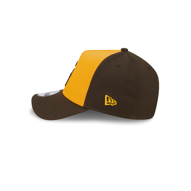 San Diego Padres New Era MLB 9FORTY 940 Adjustable A-Frame Cap Hat Yellow/Brown Crown Brown Visor Brown Cooperstown Logo