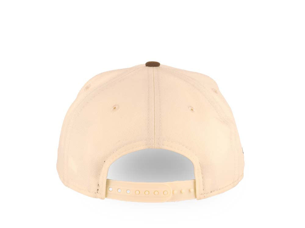 San Diego Padres New Era MLB 9FORTY 940 Adjustable A-Frame Cap Hat Cream Crown Brown Visor Brown/Orange Baseball Club Logo 40th Anniversary Side Patch