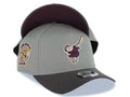 San Diego Padres New Era MLB 9FORTY 940 Adjustable A-Frame Cap Hat Gray Crown Dark Gray Visor Maroon/Yellow Swinging Friar Logo 25th Anniversary Side Patch