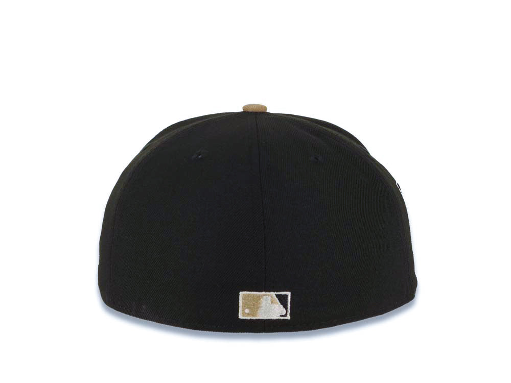 Los Angeles Dodgers New Era MLB 59FIFTY 5950 Fitted Cap Hat Black Crown Khaki Visor White Upside Down Logo 2007 All-Star Game Side Patch Green UV