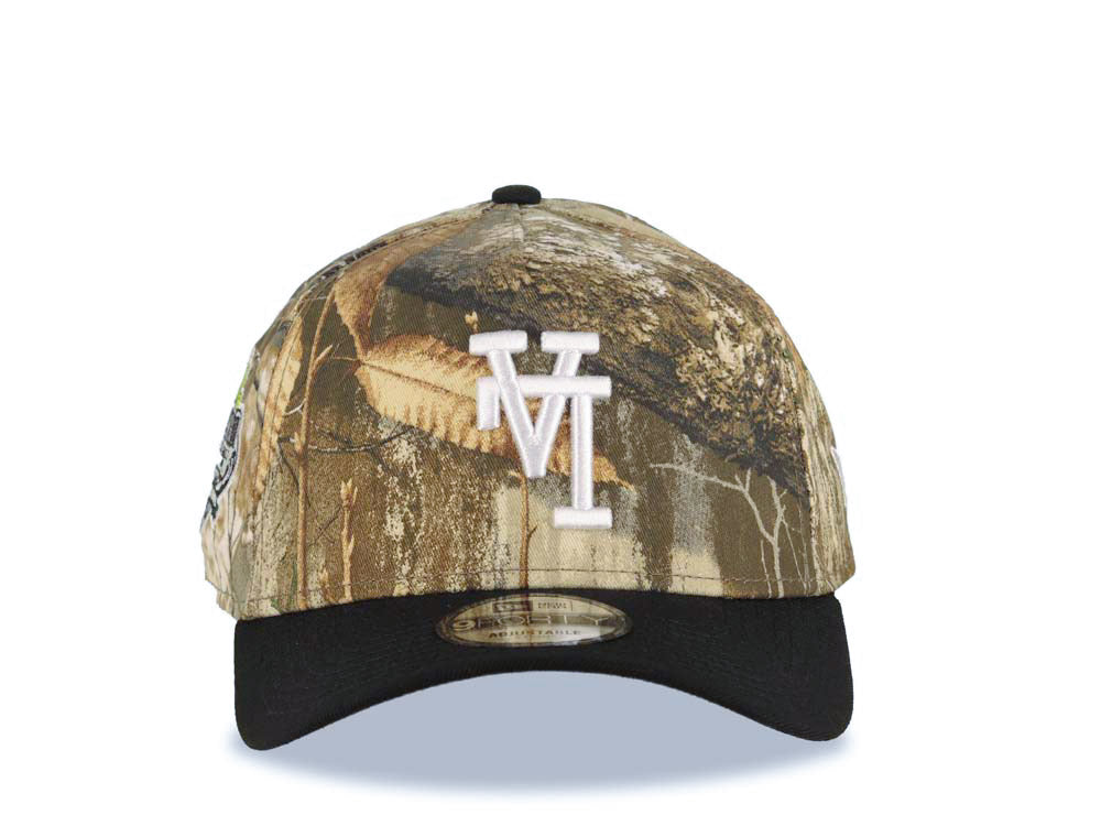 Los Angeles Dodgers New Era MLB 9FORTY 940 Adjustable A-Frame Cap Hat Real Tree Edge Camo Crown Black Visor White Upside Down Logo Stadium Patch