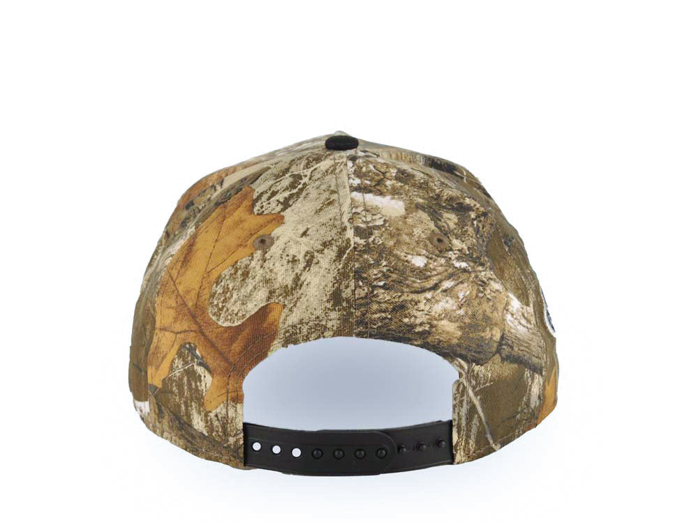 Los Angeles Dodgers New Era MLB 9FORTY 940 Adjustable A-Frame Cap Hat Real Tree Edge Camo Crown Black Visor White Upside Down Logo Stadium Patch