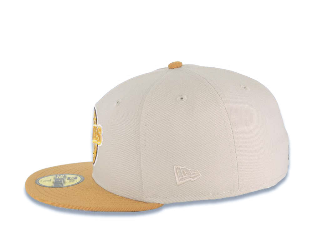 San Diego Padres New Era MLB 59FIFTY 5950 Fitted Cap Hat Stone Crown Tan Visor Wheat/Brown Baseball Club Logo 20th Anniversary Petco Park Side Patch