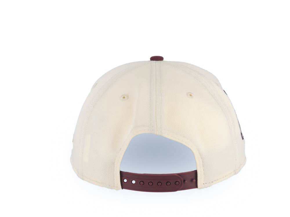 San Diego Padres New Era MLB 9FORTY 940 Adjustable A-Frame Cap Hat Cream Crown Maroon Visor Maroon/Metallic Gold Logo 40th Anniversary Side Patch
