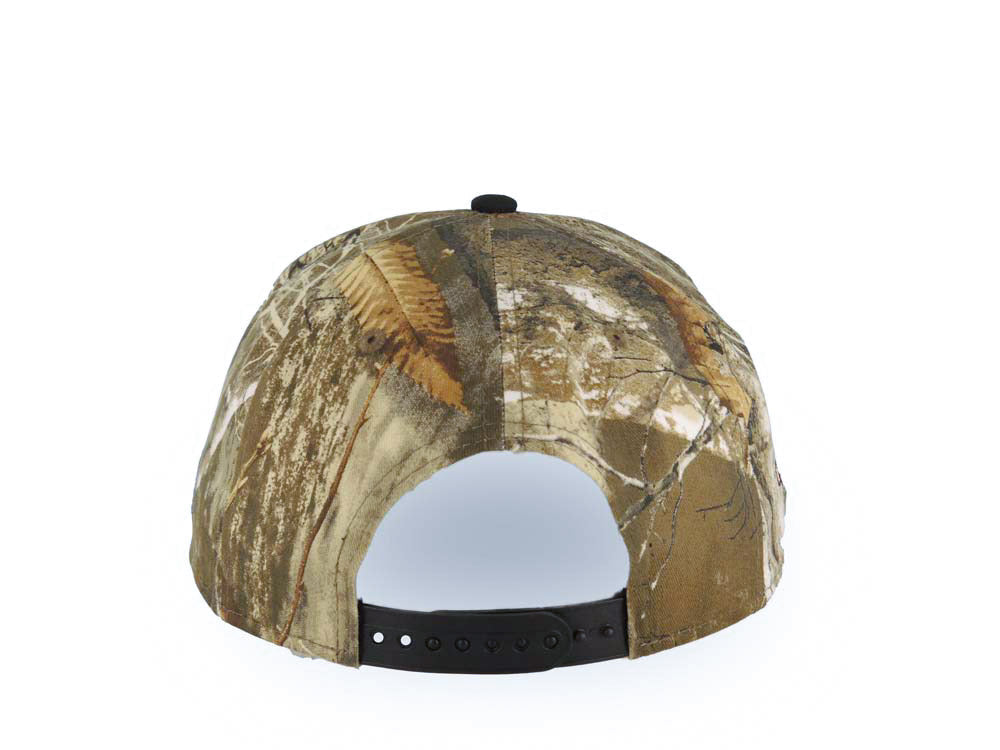 San Diego Padres New Era MLB 9FORTY 940 Adjustable A-Frame Cap Hat Real Tree Edge Camo Crown Black Visor White/Orange Logo 40th Anniversary Side Patch