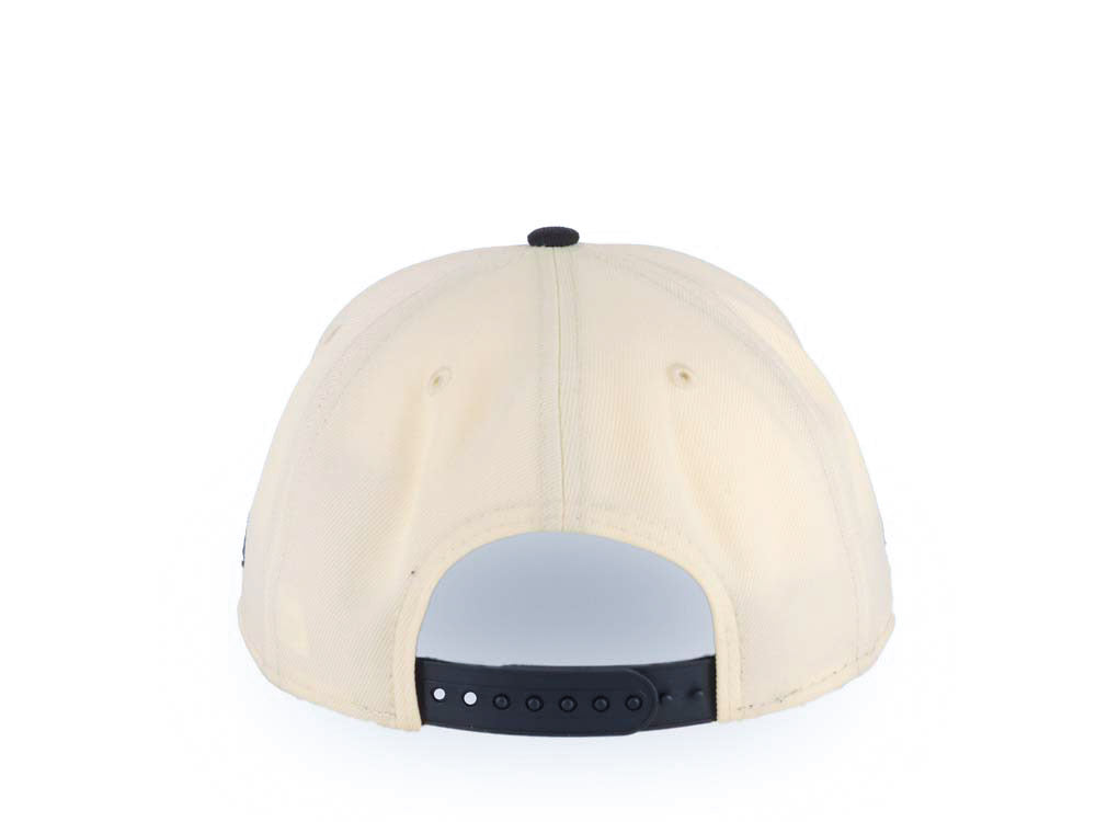 San Diego Padres New Era MLB 9FORTY 940 Adjustable A-Frame Cap Hat Cream Crown Navy Blue Visor Navy Blue/Orange Script/Text Logo Green UV