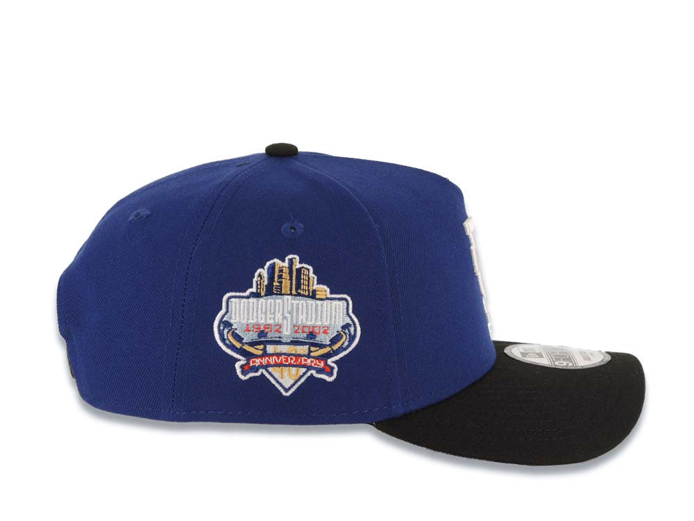 Los Angeles Dodgers New Era MLB 9FORTY 940 Adjustable A-Frame Cap Hat Royal Blue Crown Black Visor White Upside Down Logo 40th Anniversary Stadium Side Patch