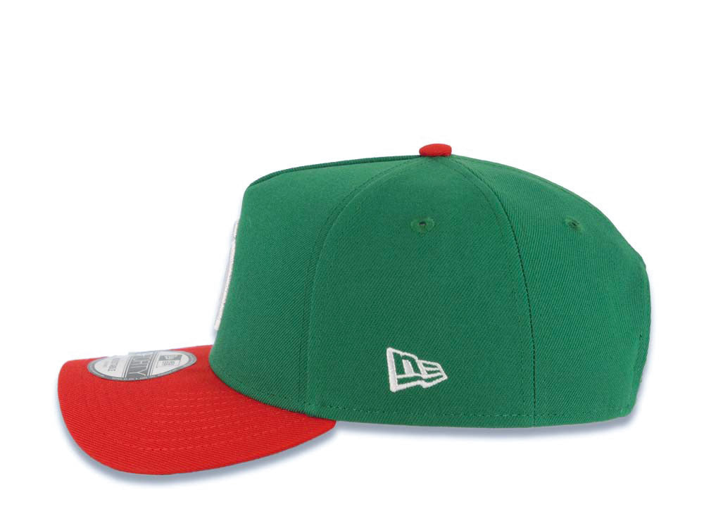 San Diego Padres New Era MLB 9FORTY 940 Adjustable A-Frame Cap Hat Green Crown Red Visor White Logo 40th Anniversary Side Patch