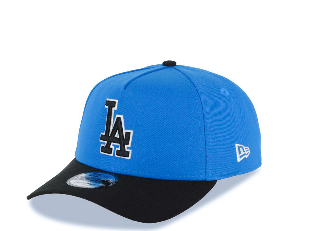 Los Angeles Dodgers New Era MLB 9FORTY 940 Adjustable A-Frame Cap Hat Cardinal Blue Crown Black Visor Black/White Logo Stadium Side Patch