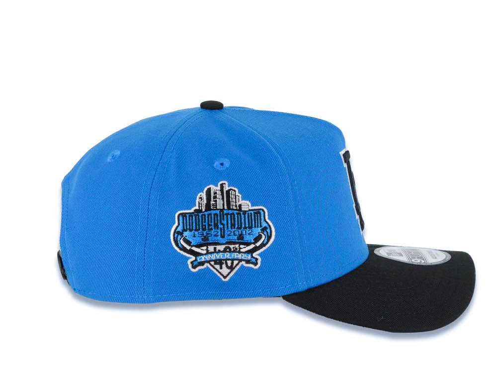 Los Angeles Dodgers New Era MLB 9FORTY 940 Adjustable A-Frame Cap Hat Cardinal Blue Crown Black Visor Black/White Logo Stadium Side Patch