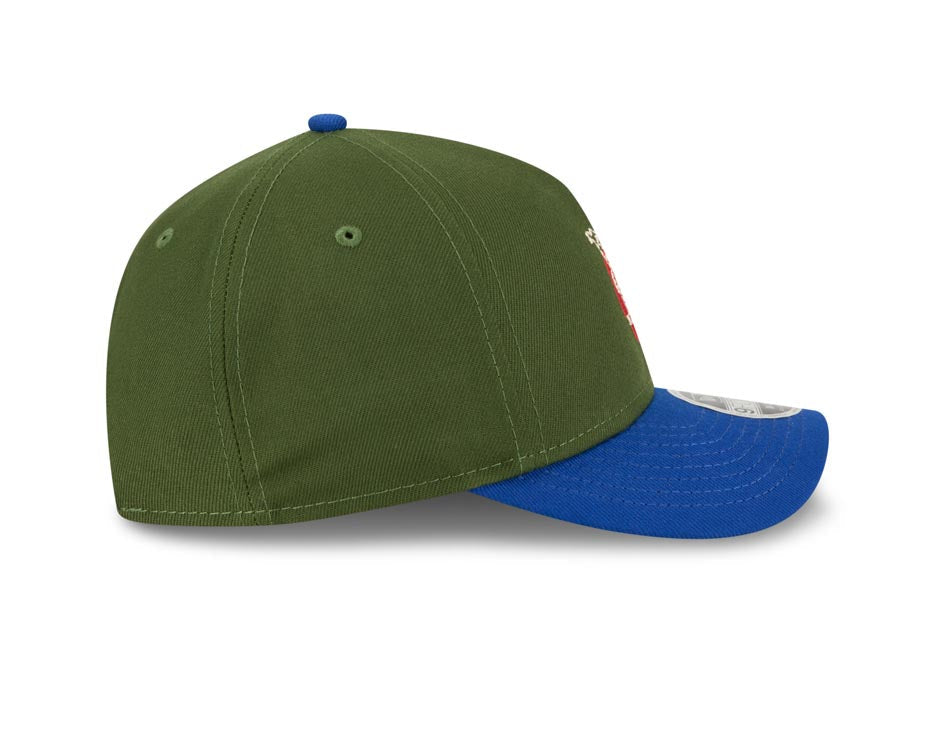 New York Mets New Era MLB 9FORTY 940 M-Crown Adjustable A-Frame Cap Hat Dark Green Crown Royal Blue Visor White with Apple Logo