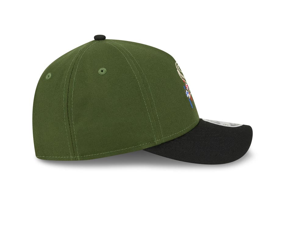 Chicago White Sox New Era MLB 9FORTY 940 M-Crown Adjustable A-Frame Cap Hat Dark Green Crown Black Visor Team Color Logo