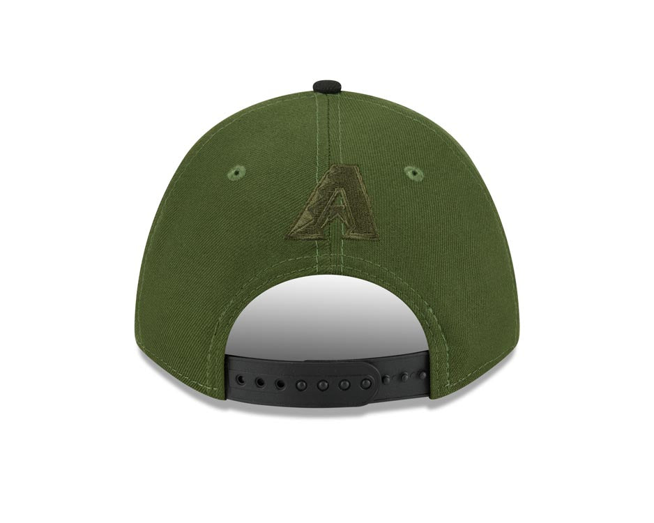 Arizona Diamondbacks New Era MLB 9FORTY 940 M-Crown Adjustable A-Frame Cap Hat Dark Green Crown Black Visor White/Green Cactus Logo