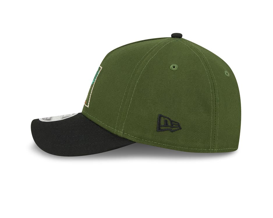 Arizona Diamondbacks New Era MLB 9FORTY 940 M-Crown Adjustable A-Frame Cap Hat Dark Green Crown Black Visor White/Green Cactus Logo
