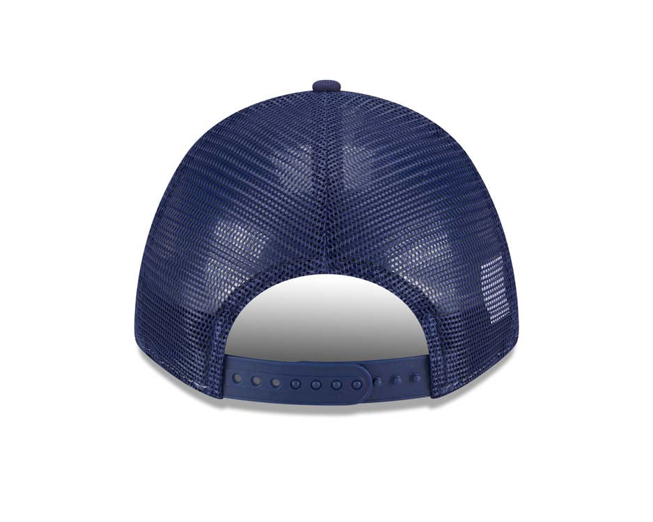 San Diego Padres New Era MLB 9FORTY 940 Adjustable A-Frame Trucker Mesh Cap Hat White/Navy Crown Navy Blue Visor Navy Blue Logo (Color Pack)