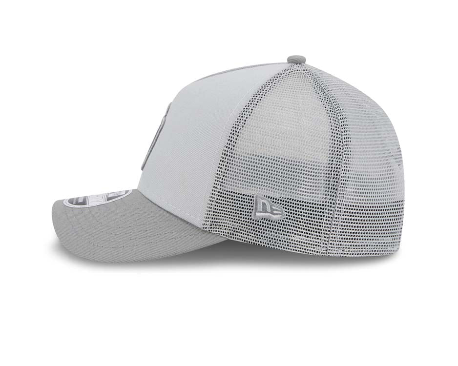 San Diego Padres New Era MLB 9FORTY 940 Adjustable A-Frame Trucker/Mesh Cap Hat Gray Crown Gray Visor Gray Logo (Color Pack)