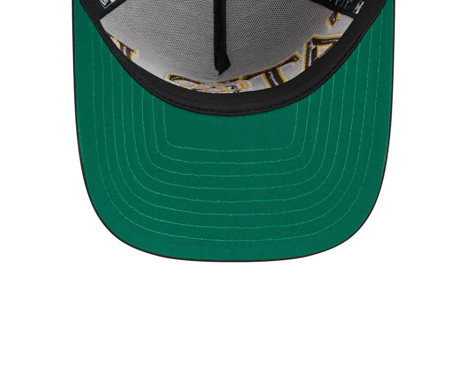 San Diego Padres New Era MLB 9FIFTY 950 Snapback A-Frame Cap Hat Gray Crown Brown Visor Yellow/White/Brown Logo Overlap Tatis Jr.