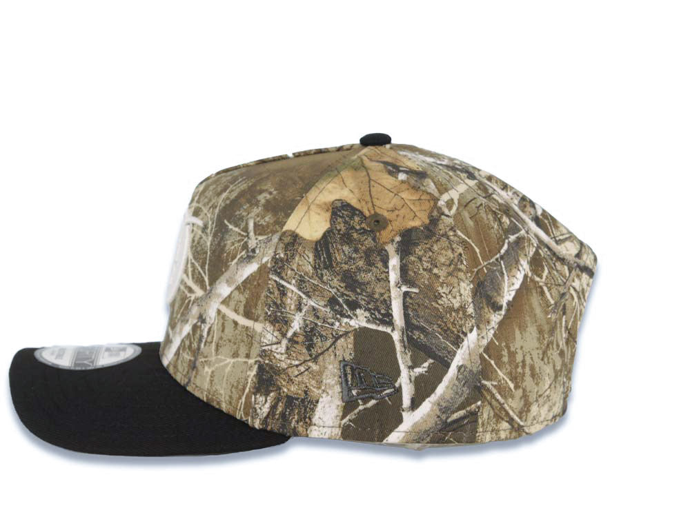 Los Angeles Dodgers New Era MLB 9FORTY 940 Adjustable A-Frame Cap Hat Real Tree Edge Camo Crown Black Visor White Logo 2024 World Series Patch