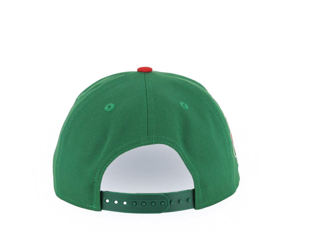 Los Angeles Dodgers New Era MLB 9FORTY 940 Adjustable A-Frame Cap Hat Green Crown Red Visor White Logo 40th Anniversary Stadium Side Patch