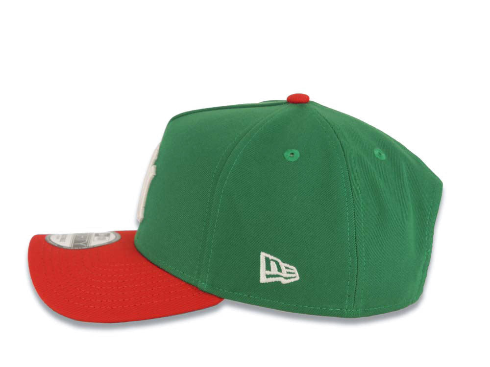 New York Yankees New Era MLB 9FORTY 940 Adjustable A-Frame Cap Hat Green Crown Red Visor White Logo 2024 World Series Side Patch