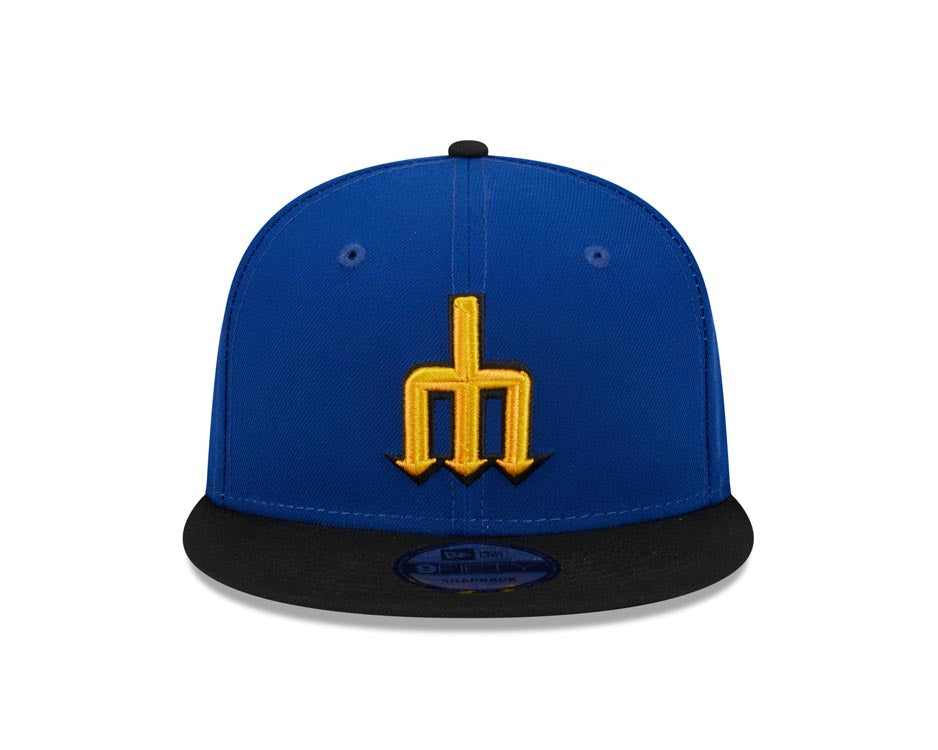 Seattle Mariners New Era MLB 9FIFTY 950 Snapback Cap Hat Royal Blue Crown Black Visor Yellow/Black Logo (City Connect)