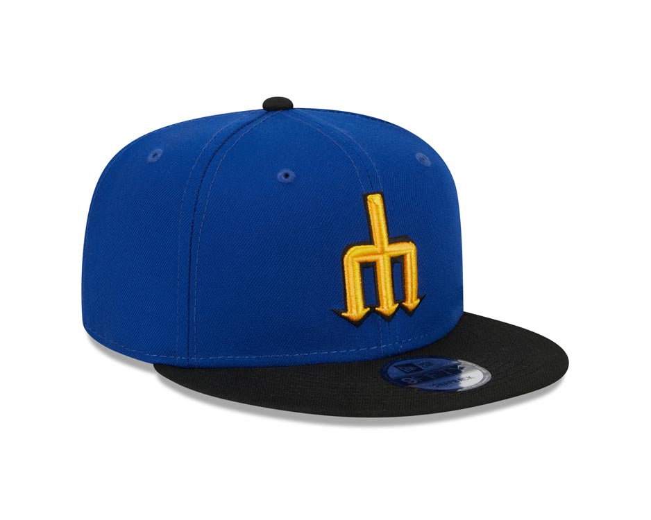 Seattle Mariners New Era MLB 9FIFTY 950 Snapback Cap Hat Royal Blue Crown Black Visor Yellow/Black Logo (City Connect)