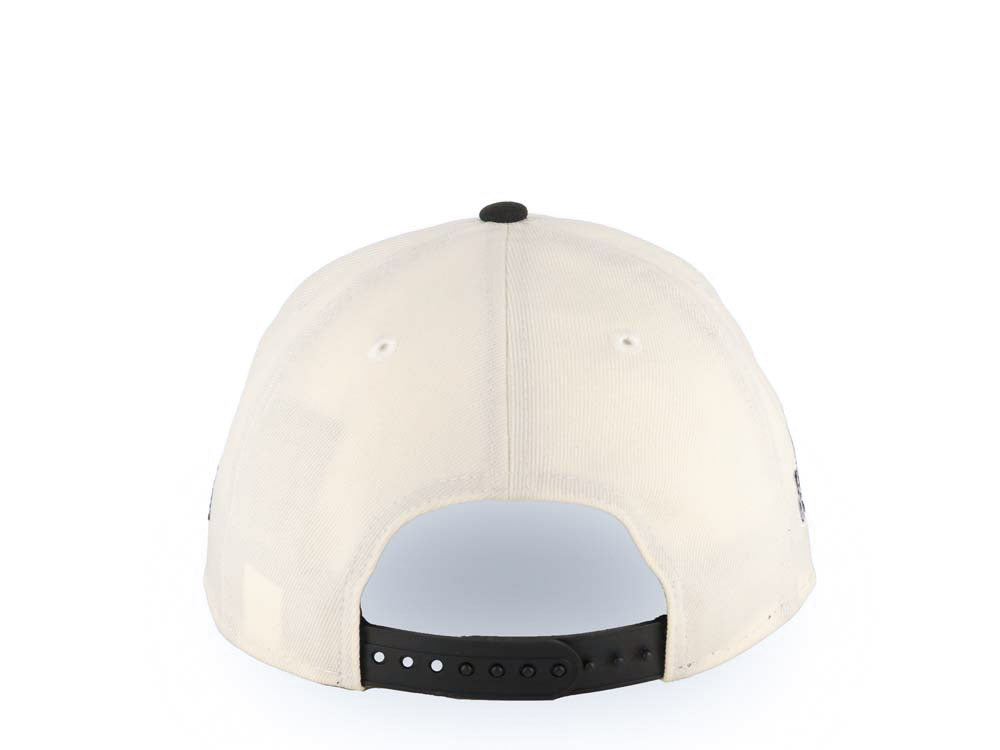 Chicago White Sox New Era MLB 9FORTY 940 Adjustable A-Frame Cap Hat Cream Crown Black Visor Black Logo 2005 World Series Side Patch