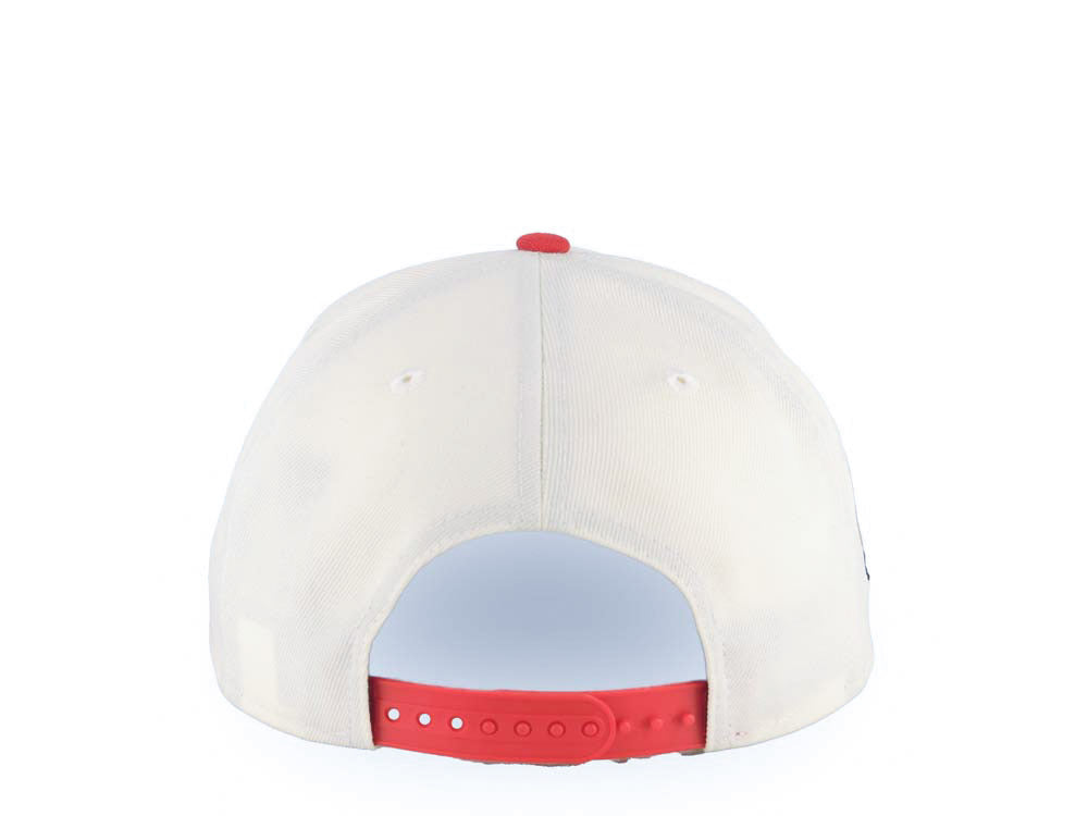 San Diego Padres New Era MLB 9FORTY 940 Adjustable A-Frame Cap Hat Cream Crown Red Visor Black/Red Script/Text Logo 40th Anniversary Side Patch Gray UV