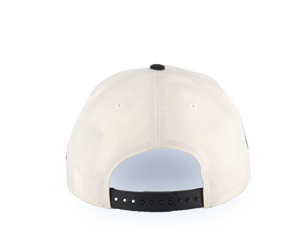 San Diego Padres New Era MLB 9FORTY 940 Adjustable A-Frame Cap Hat Cream Crown Black Visor Black Logo 25th Anniversary Side Patch Gray UV