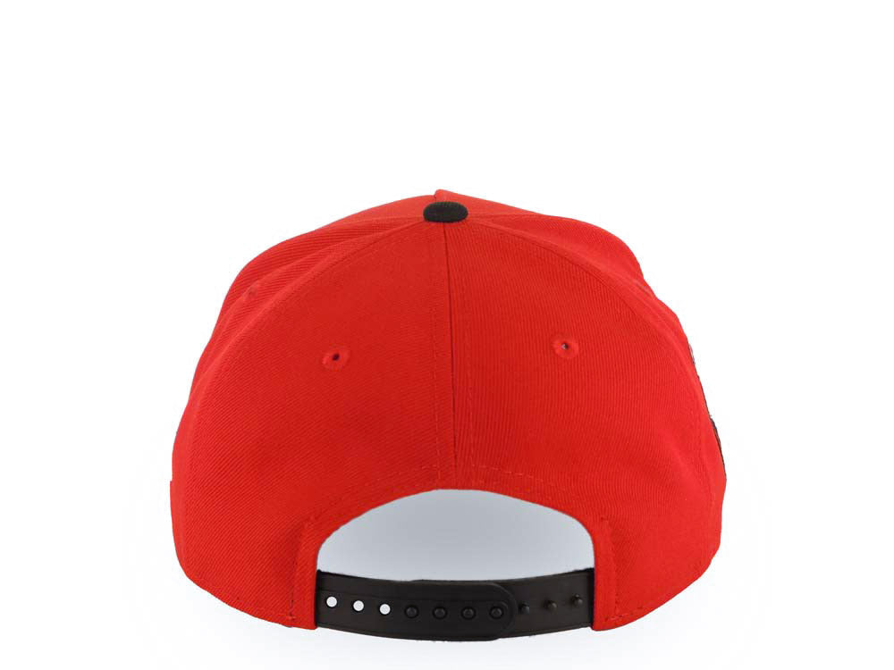 San Diego Padres New Era MLB 9FORTY 940 Adjustable A-Frame Cap Hat Red Crown Black Visor White Logo 20th Anniversary Petco Park Side Patch