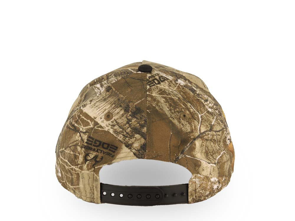 New York Yankees New Era MLB 9FORTY 940 Adjustable A-Frame Cap Hat Real Tree Edge Camo Crown Black Visor White Logo 2024 World Series Side Patch