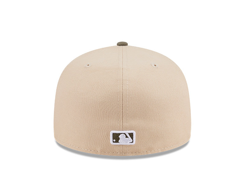 San Diego Padres New Era MLB 59FIFTY 5950 Fitted A-Frame Cap Hat Light Khaki Crown Olive Green Visor Green/White Logo (2-Tone Color Pack)