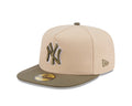New York Yankees New Era MLB 59FIFTY 5950 Fitted A-Frame Cap Hat Light Khaki Crown Olive Green Visor Green/White Logo (2-Tone Color Pack)