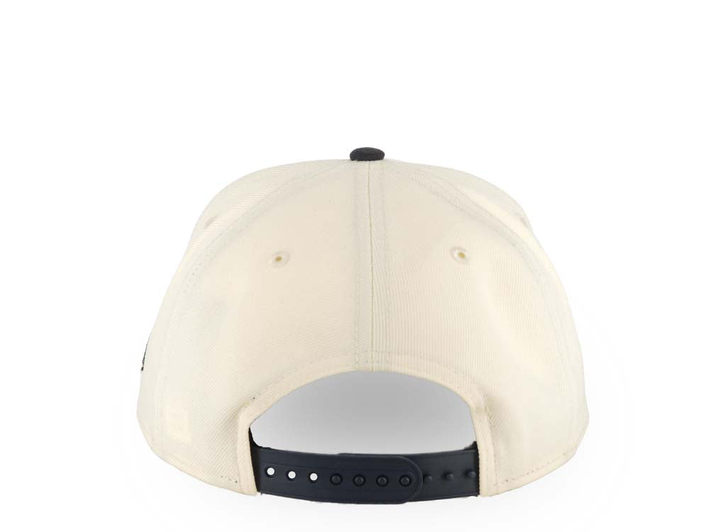 San Diego Padres New Era MLB 9FORTY 940 Adjustable A-Frame Cap Hat Cream Crown Navy Blue Visor Navy Blue/Metallic Gold Logo Gray UV
