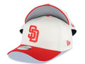 San Diego Padres New Era MLB 9FORTY 940 Adjustable A-Frame Cap Hat Cream Crown Red Visor Red Logo Gray UV