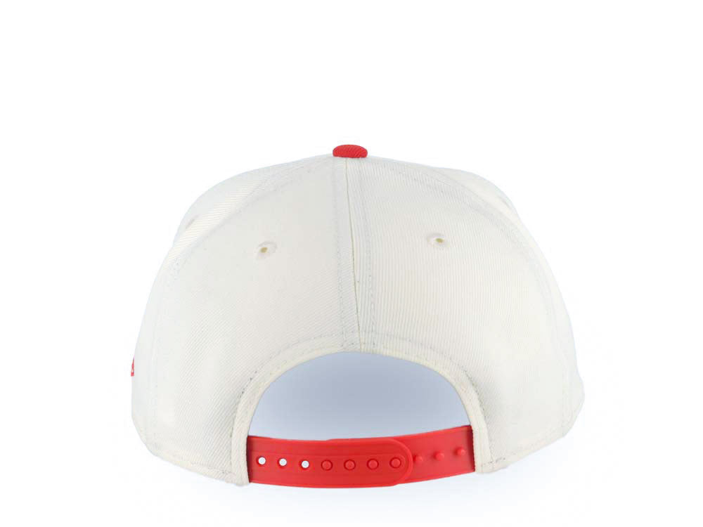 San Diego Padres New Era MLB 9FORTY 940 Adjustable A-Frame Cap Hat Cream Crown Red Visor Red Logo Gray UV