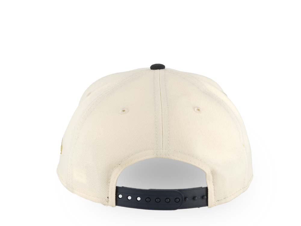 San Diego Padres New Era MLB 9FORTY 940 Adjustable A-Frame Cap Hat Cream Crown Navy Blue Visor Navy Blue/Metallic Gold Logo Gray UV